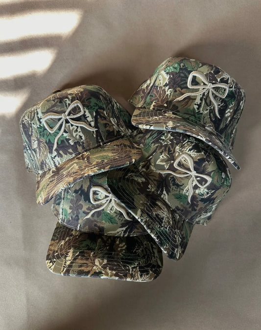 Camo Bow Hat - Cream