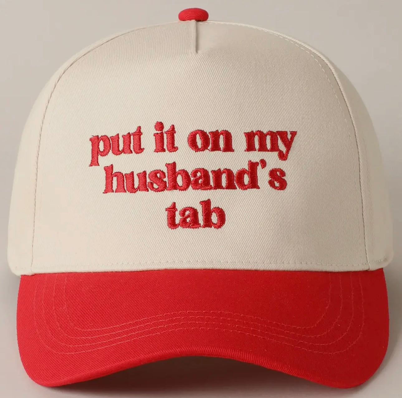 Put It On My Husband’s Tab Embroidered SnapBack Hat