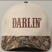 Darlin’ Cream & Camp Embroidered SnapBack Hat