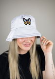 Exclusive Butterfly Adjustable Bucket Hat - White