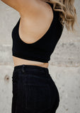 The Best Waffle Crop Top *Black*