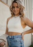 The Best Waffle Crop Top *Ivory*