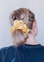 Silk Jumbo Scrunchie *Bright Yellow*