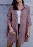 Golden Girl Oversized Button up - *Mauve*