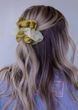 Silk Jumbo & Tulle Scrunchie *Luxe Gold/Green*