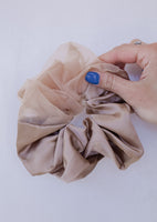 Silk Jumbo & Tulle Scrunchie *Tan*