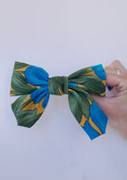 Spring In the Bahamas Bow Barrette - Blue