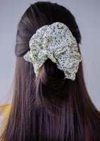 Pale Yellow Dotted Jumbo Scrunchie