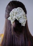 Pale Yellow Dotted Jumbo Scrunchie