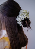 Pale Yellow Dotted Jumbo Scrunchie