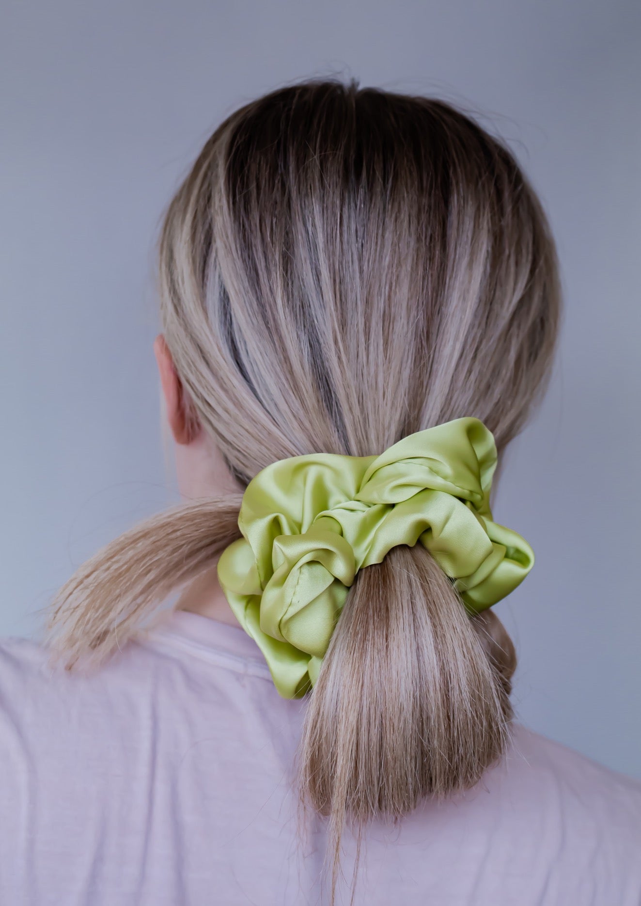 Silk Jumbo Scrunchie *Spring Collection* - Lime