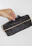 Gold Splatter On-The-Go Makeup Bag  - Constructed of washable paper