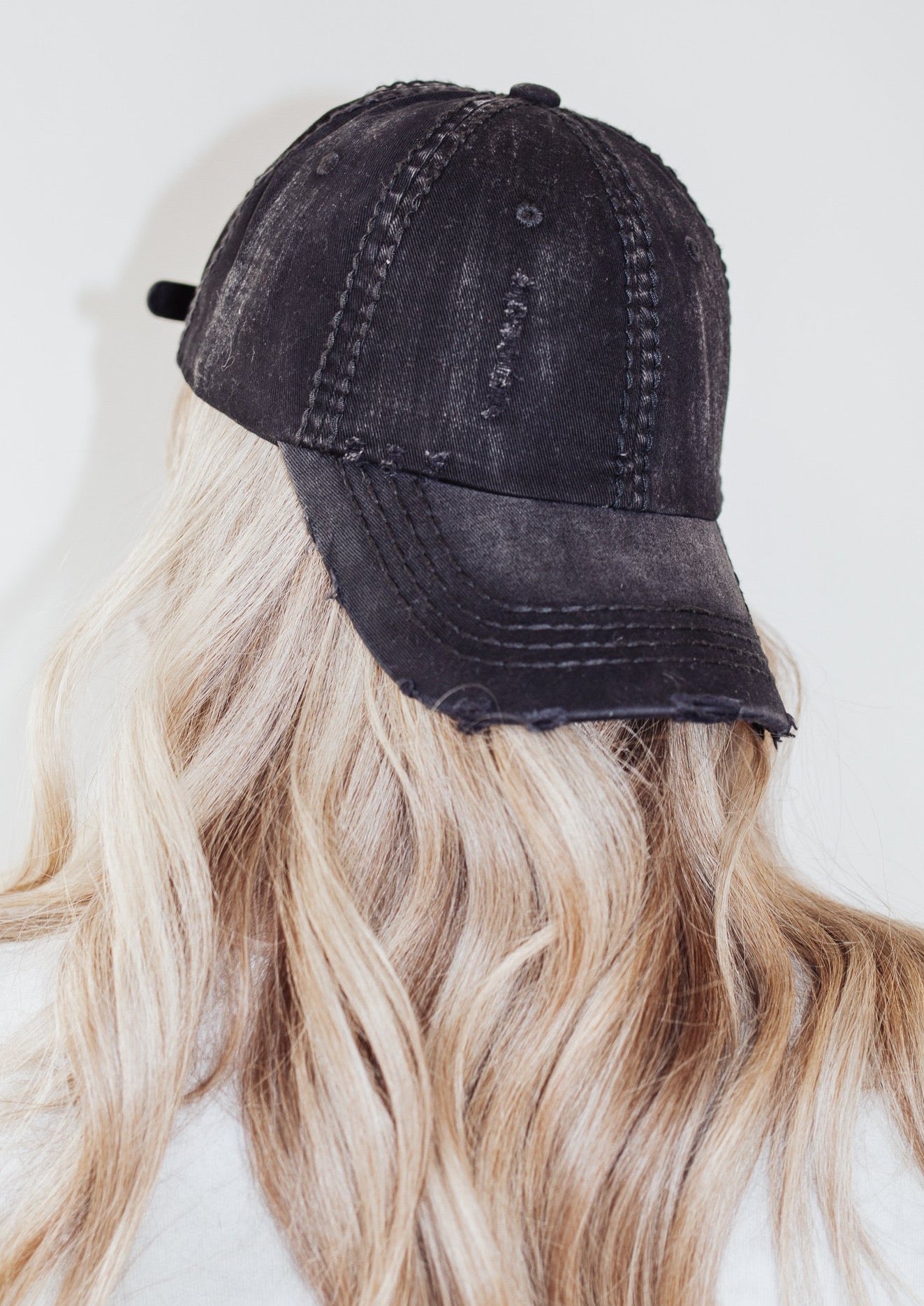 Basic Babe Distressed Black Dad Hat