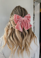 Jumbo Velvet Bow Barette