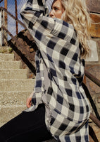 The All Star Oversized Plaid Button Up Tee/Dress *Blue & Black* *RESTOCKED*