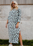 Lets Lounge Leopard Maxi Dress *Blue Grey*