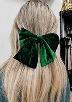 Jumbo Velvet Bow Barette