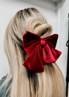 Jumbo Velvet Bow Barette