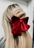 Jumbo Velvet Bow Barette