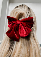 Jumbo Velvet Bow Barette