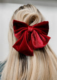 Jumbo Velvet Bow Barette