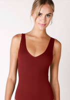 The Essentials Collection Ribbed V Neck Bodysuit - 6 Color Options