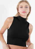 The Essentials Collection - Ribbed Mock Neck Crop Top - 3 Color Options