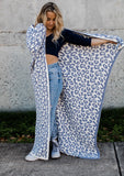 Comfy Luxe Leopard Blanket - Baby Blue