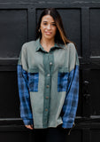 Way Too Cool Green/Blue Plaid Shacket