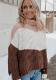 Picture Me Perfect Turtle Neck Knit Sweater - Canyon Rose