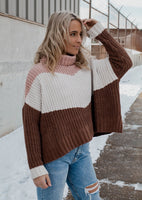 Picture Me Perfect Turtle Neck Knit Sweater - Canyon Rose