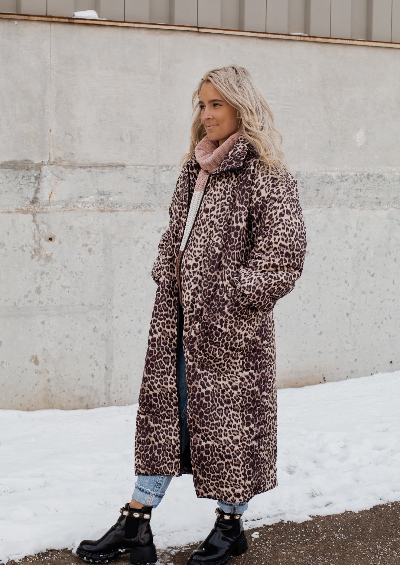 Oversized Aspen Puffer Jacket - Leopard