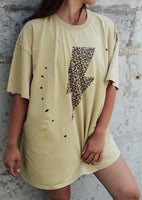 Wild Woman Distressed Oversized Tee/Dress *Lime*