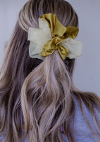 Silk Jumbo & Tulle Scrunchie *Luxe Gold/Green*