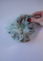 Dual Fabric Floral Jumbo Scrunchie *Mint*
