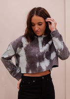 Radical Babe Button Down Crop - Blue