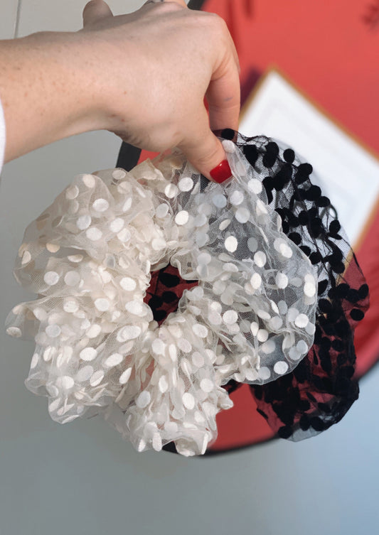 Tulle Polka Dot Jumbo Scrunchie Sets *Multiple Colors*