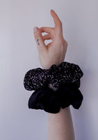 Black & Polka Dot Jumbo Scrunchie Set