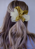 Silk Jumbo & Tulle Scrunchie *Luxe Gold/Green*