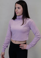 Dream State Ribbed Turtle Neck Crop Top *Lilac*