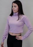 Dream State Ribbed Turtle Neck Crop Top *Lilac*